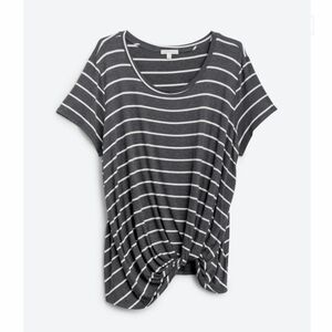 Striped Tie-Front Tee 3X